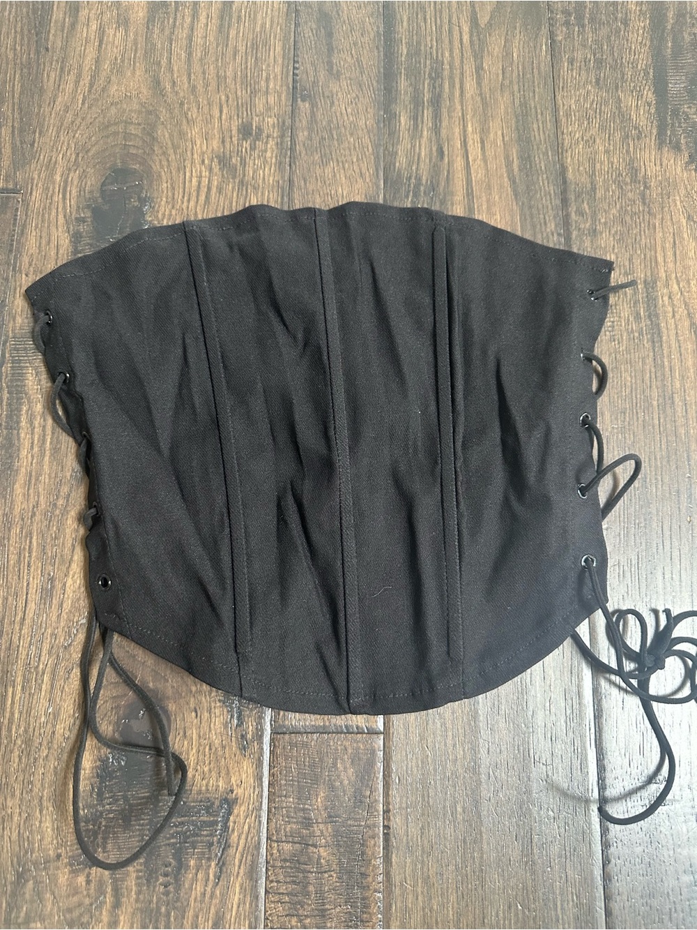 Black Lace-Up Corset Waist Cincher – Size Small